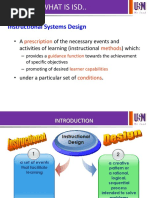 What Is Isd..: Instructional Systems Design