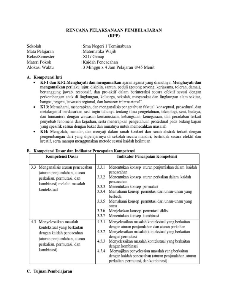 Rpp Kaidah Pencacahan