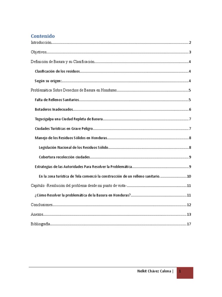 Problemas de Basura en Honduras | PDF | Vertedero | Residuos