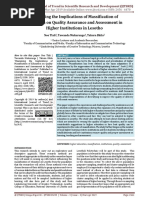 Examining the Implications of Massification of Education on Quality Assurance and Assessment in Higher Institutions in Lesotho