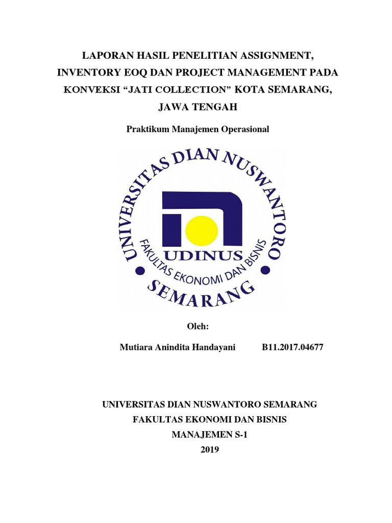 Laporan Hasil Penelitian Konveksi Jati Collection