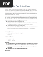 Bus Pass System Project: Software Requirements