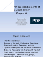 The Research Process: Elements of Research Design: Group Member Maria Sohail Marryum Shams Uzma Sharif