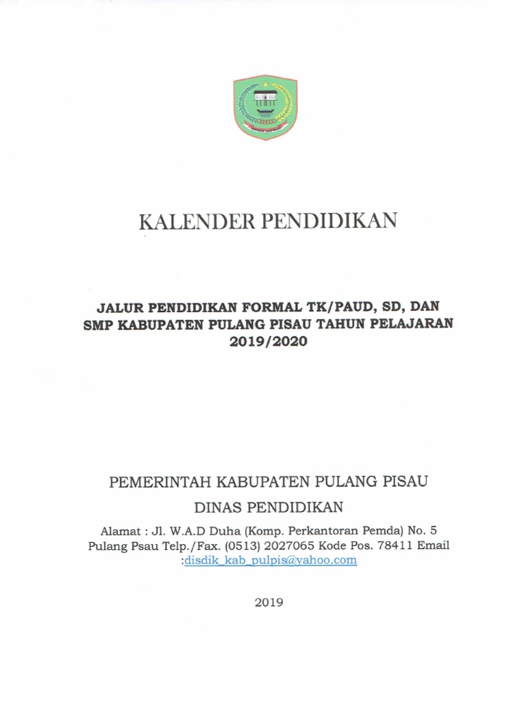 Kalender Pendidikan Sd Tahun 2020 2020 Terkait Pendidikan