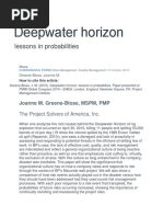 Deepwater Horizon: Lessons in Probabilities