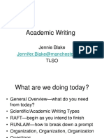 Presentation From Academic Writing Skills Workshop - Jennie Blake
