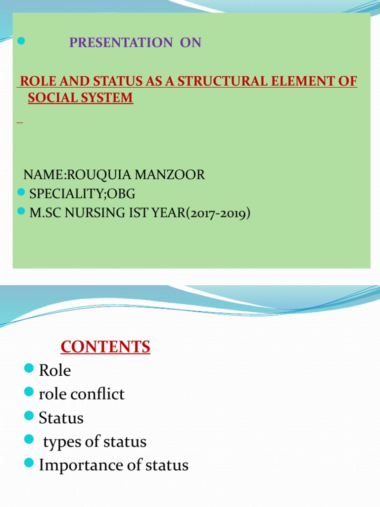role and status SOCIOLOGY PPT.pptx Social Status Sociological Theories