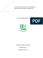 Efectividad Medios Preventivos Para Encauzar La Disicplina en El Departamento de Policia de Santander. Estudio Año 2015