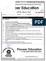 Pioneer Education: NTSE Mock Test