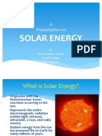 Solar Energy: A Presentation On