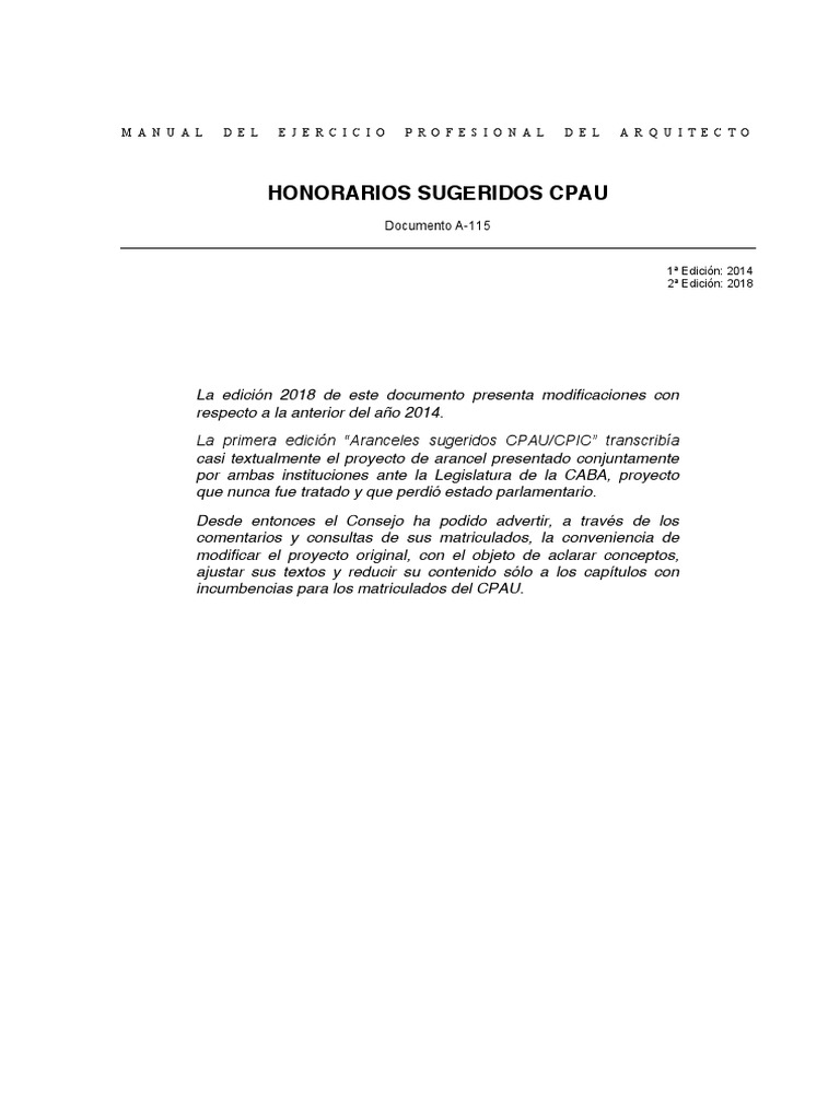Honorarios Profesionales | PDF | Diseño | Presupuesto