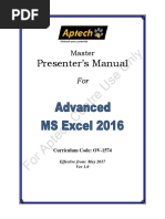 OV-1574 - Advanced Excel 2016 - Master - PM - v1.0 PDF