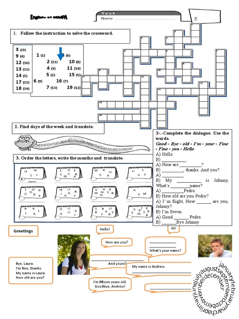 Follow The Instruction To Solve The Crossword. Good Bye Old I'm