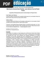 Escola Sem Partido a Luz de Paulo Freire