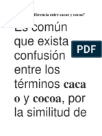 Cuál Es La Diferencia Entre Cacao y Cocoa