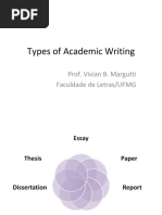 Types of Academic Writing: Prof. Vivian B. Margutti Faculdade de Letras/UFMG