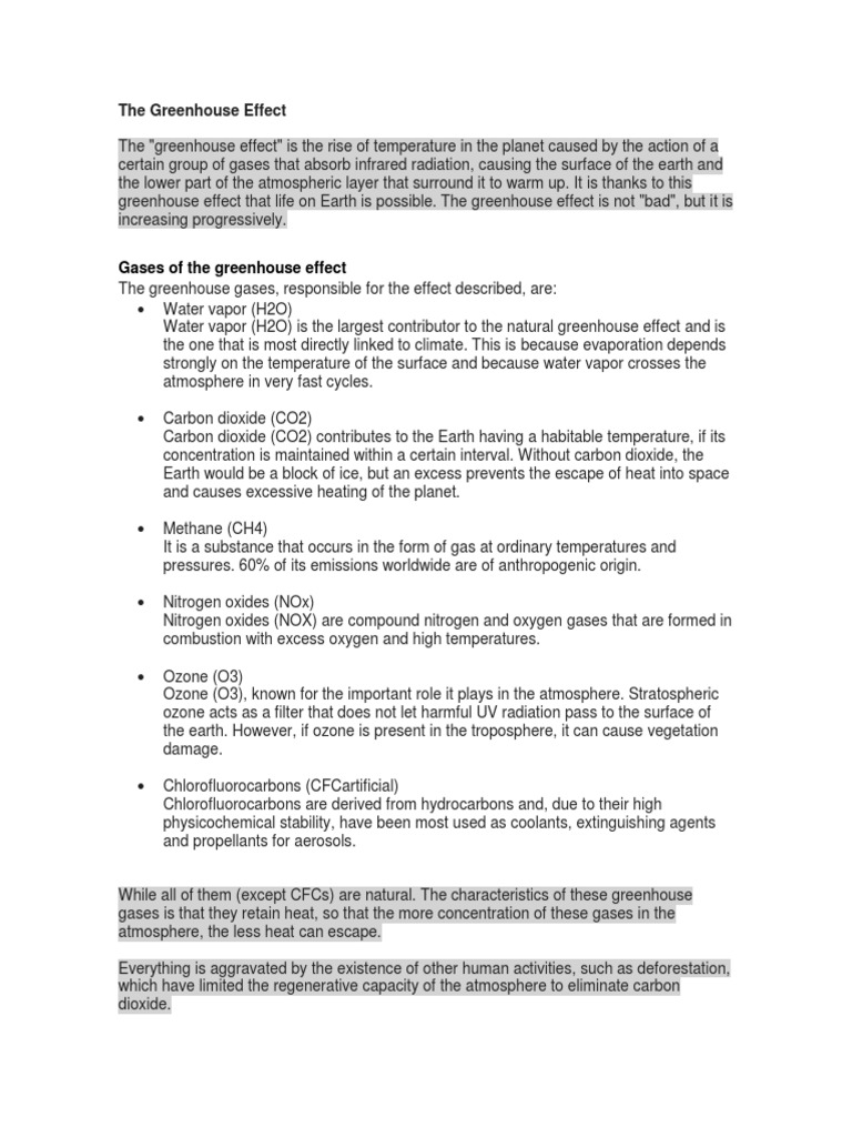 Understanding the Greenhouse Effect | PDF | Greenhouse Effect ...