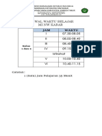 Jadwal Waktu Belajar