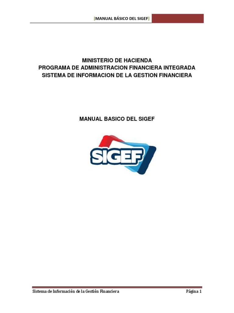 Manual Básico del SIGEF: Guía de Uso | PDF | Presupuesto | Archivo de ...