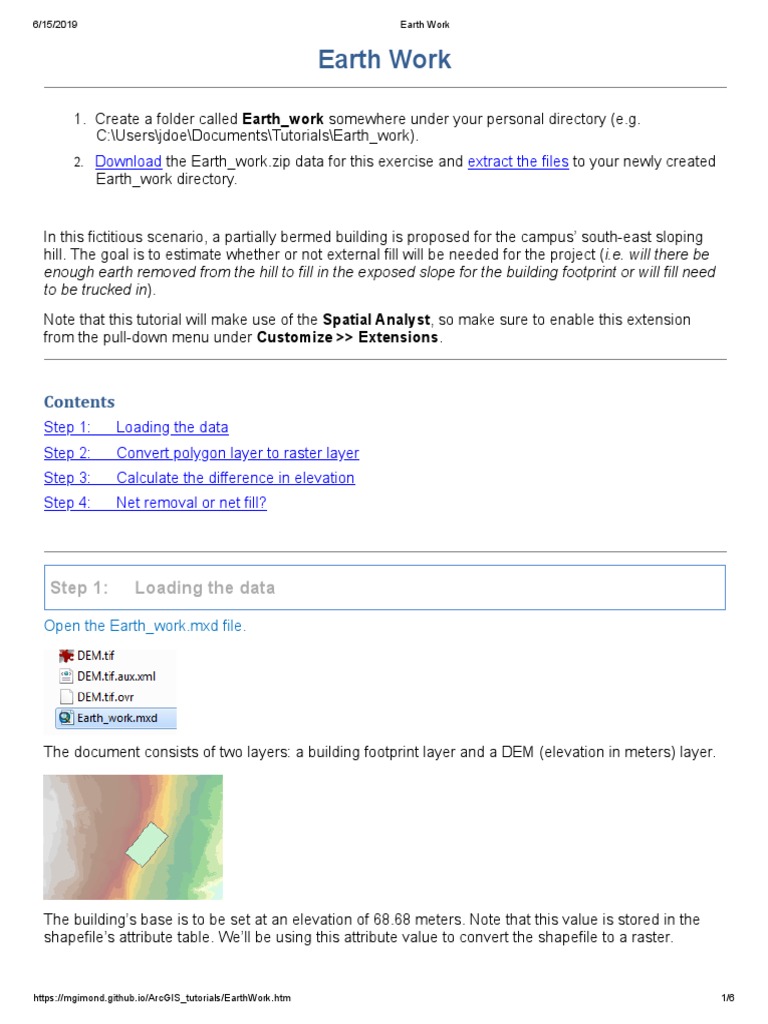 Earth Work Analysis Tutorial | PDF | Elevation | Directory (Computing)
