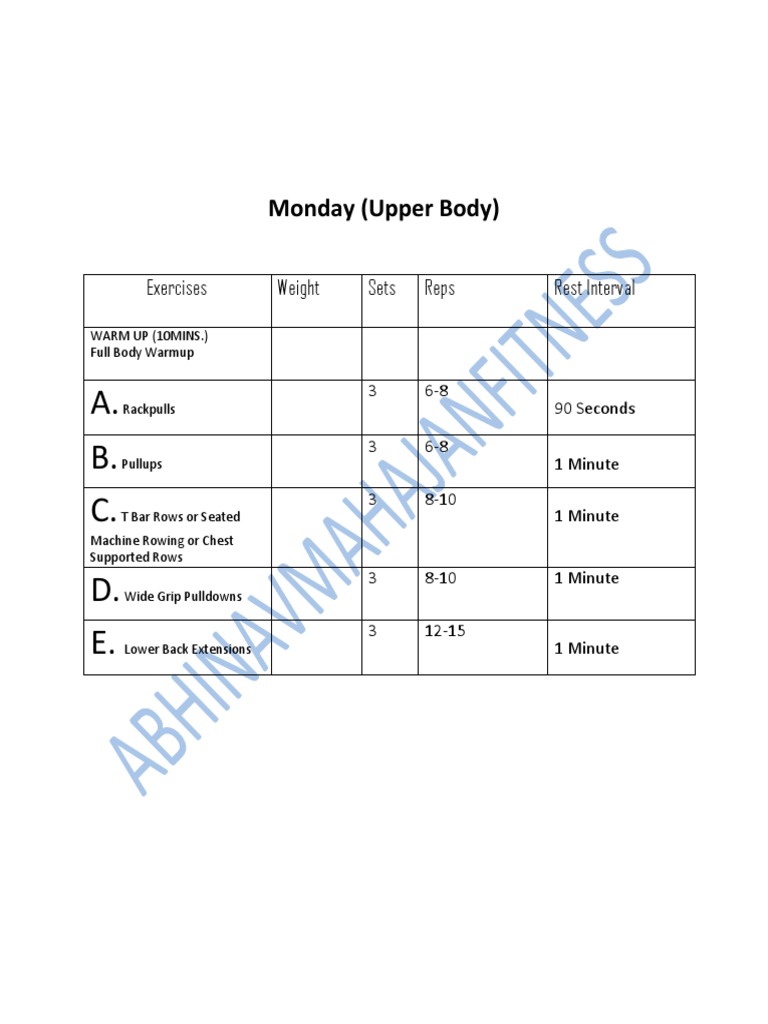 Upper Body Workout Routine Guide | PDF