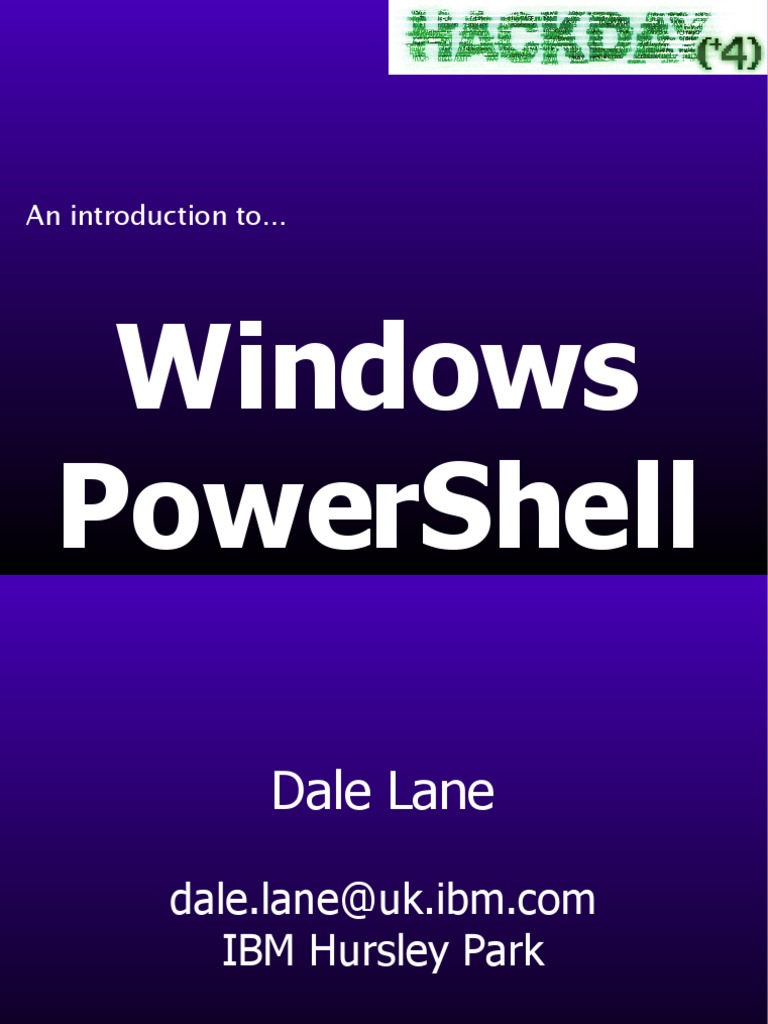An Introduction To Windows Powershell 1193007253563204 3 | PDF ...