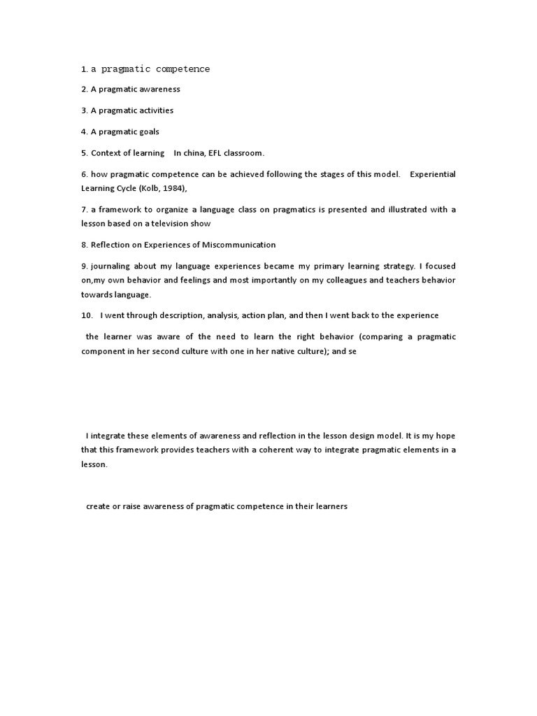 Pragmatic Competence | PDF