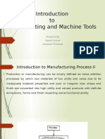 Introduction to Metal Cutting and Machine Tools