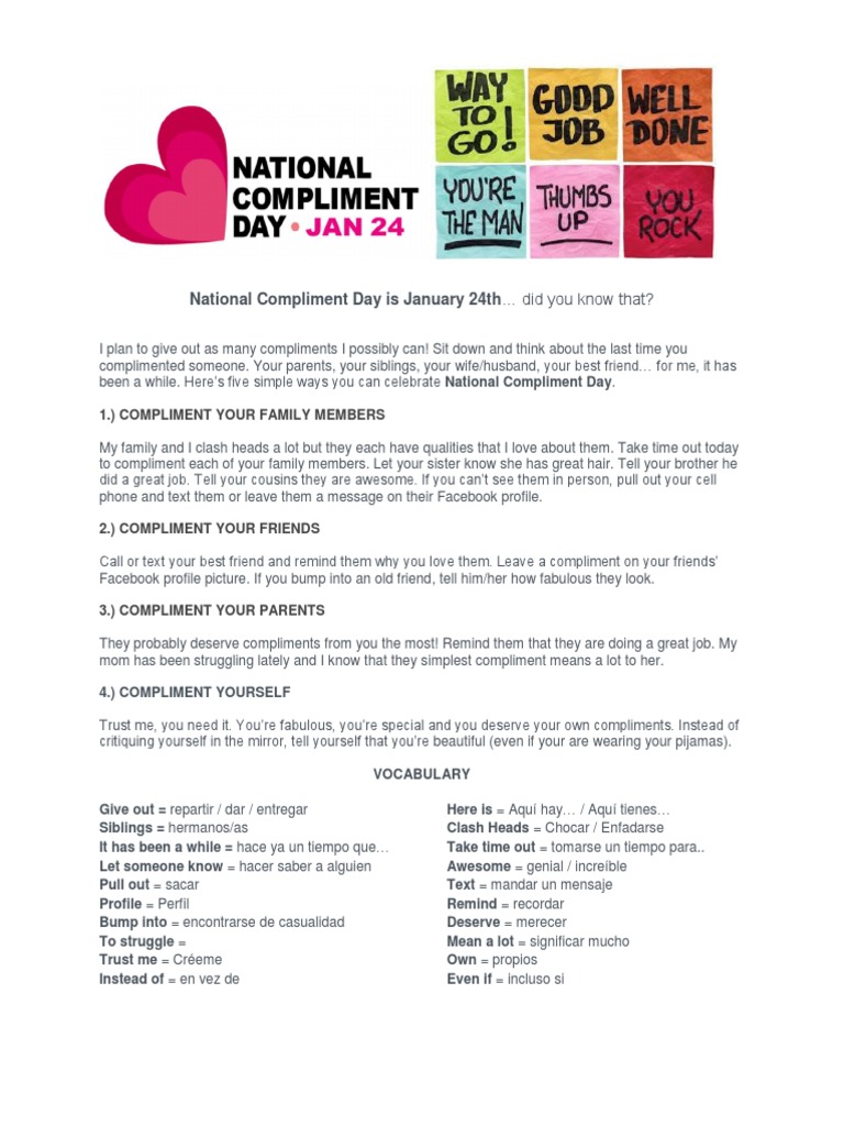 National Compliment Day PDF