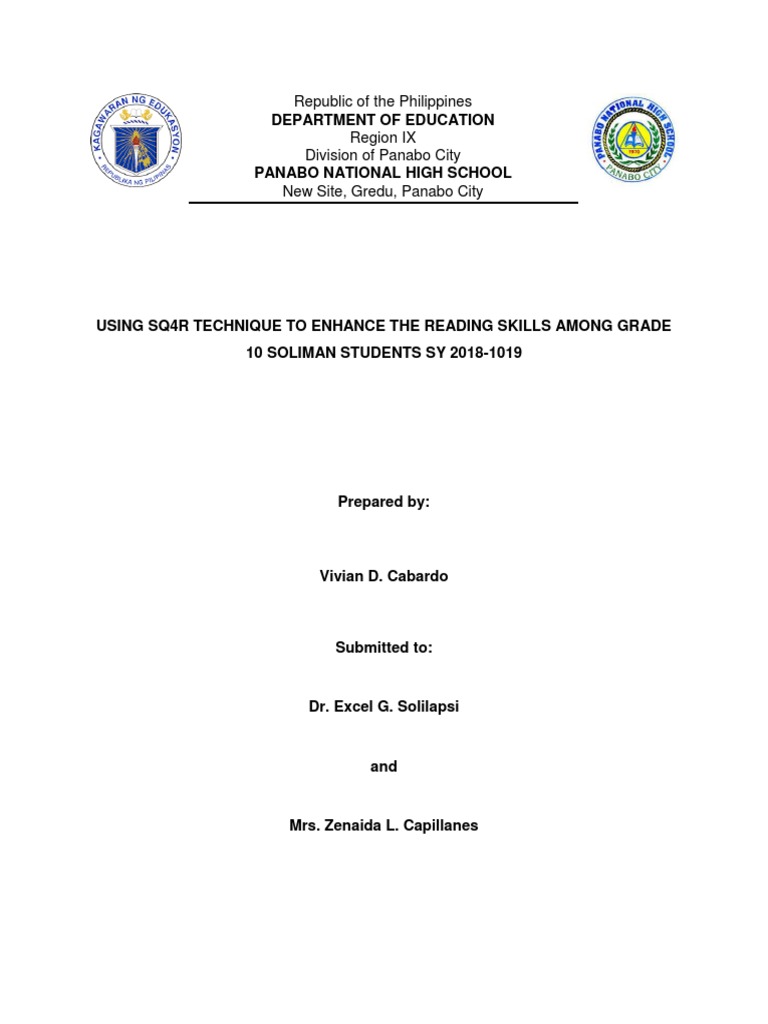 Action Research: Using SQ4R To Enhance Reading Comprehension Among