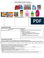 Reading Food Labels: Activity 4