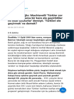 İhsan Fazlıoğlu Machiavelli 'Türkler Zor Ele Geçirilir Ama Bir Kere Ele Geçirildiler Mi Elde Tutulurlar' Demişti. 'Türkleri Ele Geçirmek' Ne Demek