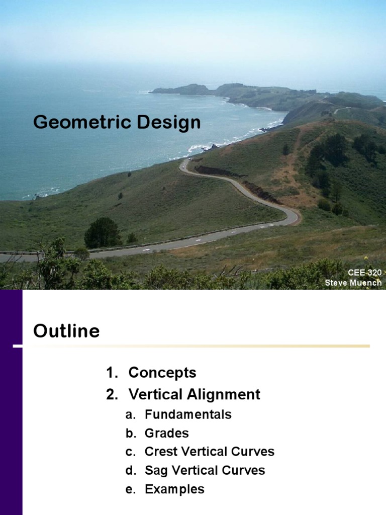 CEE 320: Vertical Alignment Concepts | PDF | Transport | Teaching ...