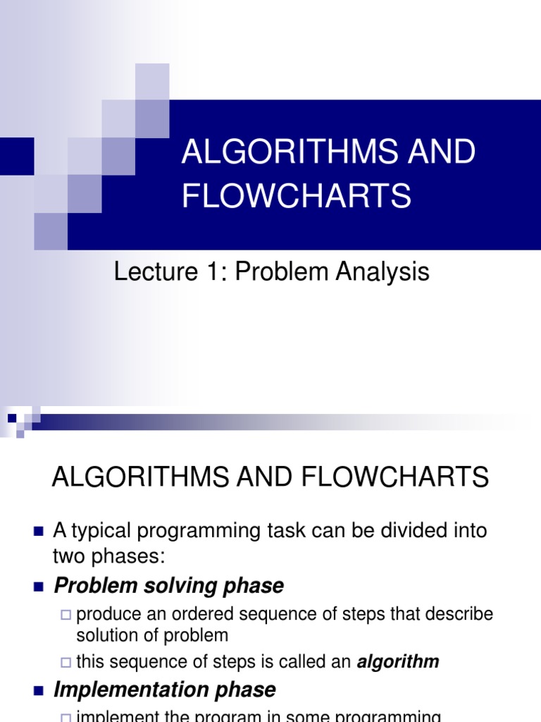 Lect1 - Algorithms and Flowchart | PDF | Algorithms | Input/Output
