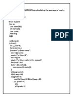 Program of STRUCTURE For Calculating The Average of Marks For 2 Students