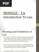 Module - 1A: Introduction To Law