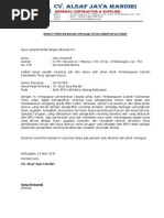 Surat Permohonan Rekening Aktif