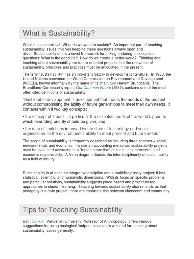 What Is Sustainability PDF Interdisciplinarity Sustainability