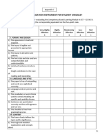 Experts Validation Instrument For Student Checklist