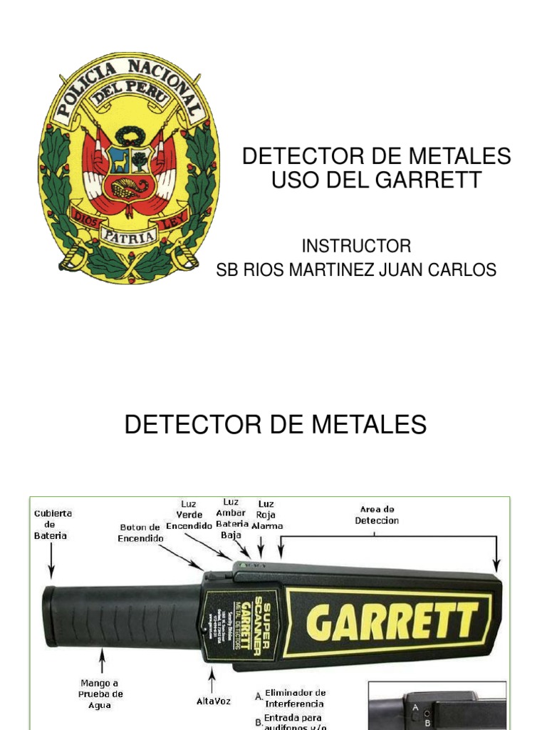 Detector De Metales Uso Del Garrett: Instructor Sb Rios ...