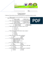 Math PT and Tos 4th Grading