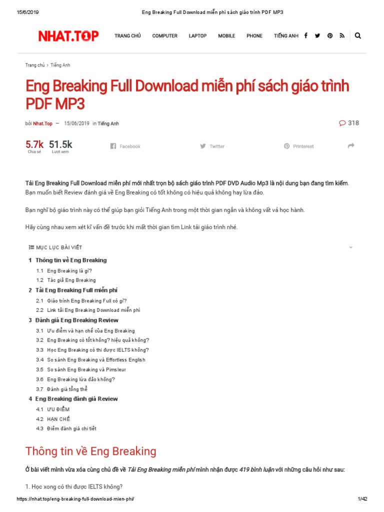 Eng Breaking Full Download Mien Phi Sach Giao Trinh PDF MP3 | PDF