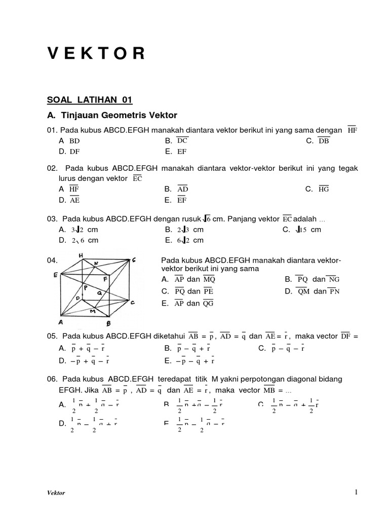 02 Latihan 01 Tinjauan Geometris Vektor Www Defantri Com Docx