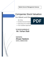 Companies Stock Valuation: For Abbott and Glaxosmithkline