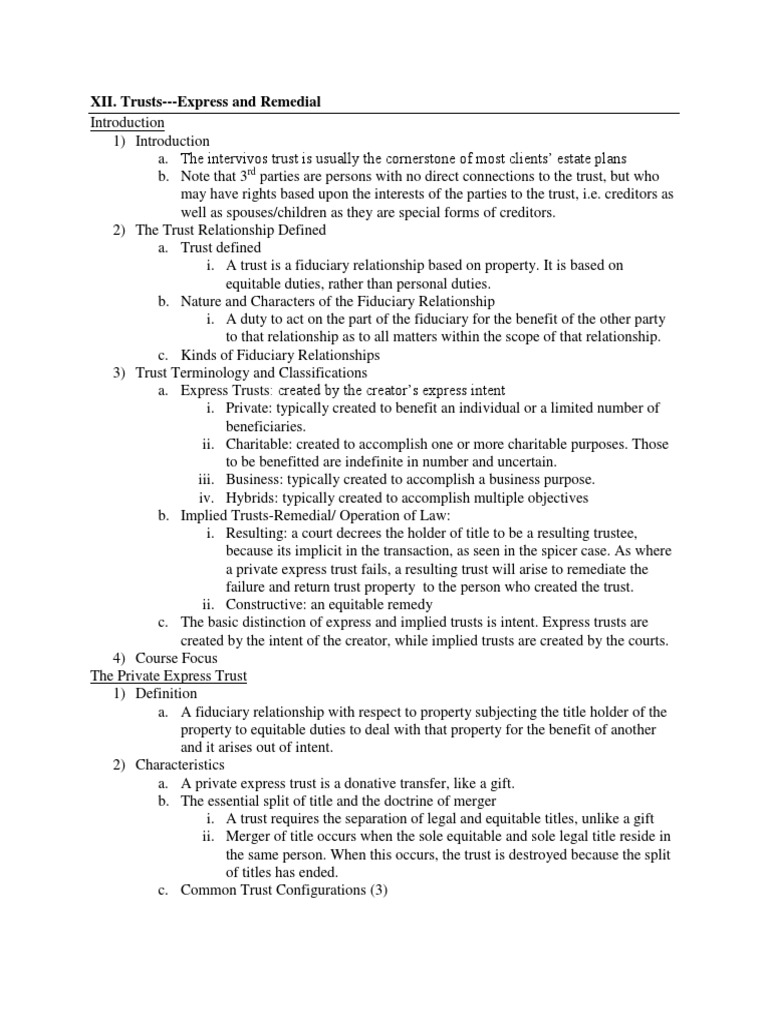 Understanding Express and Implied Trusts | PDF | Trust Law | Title ...