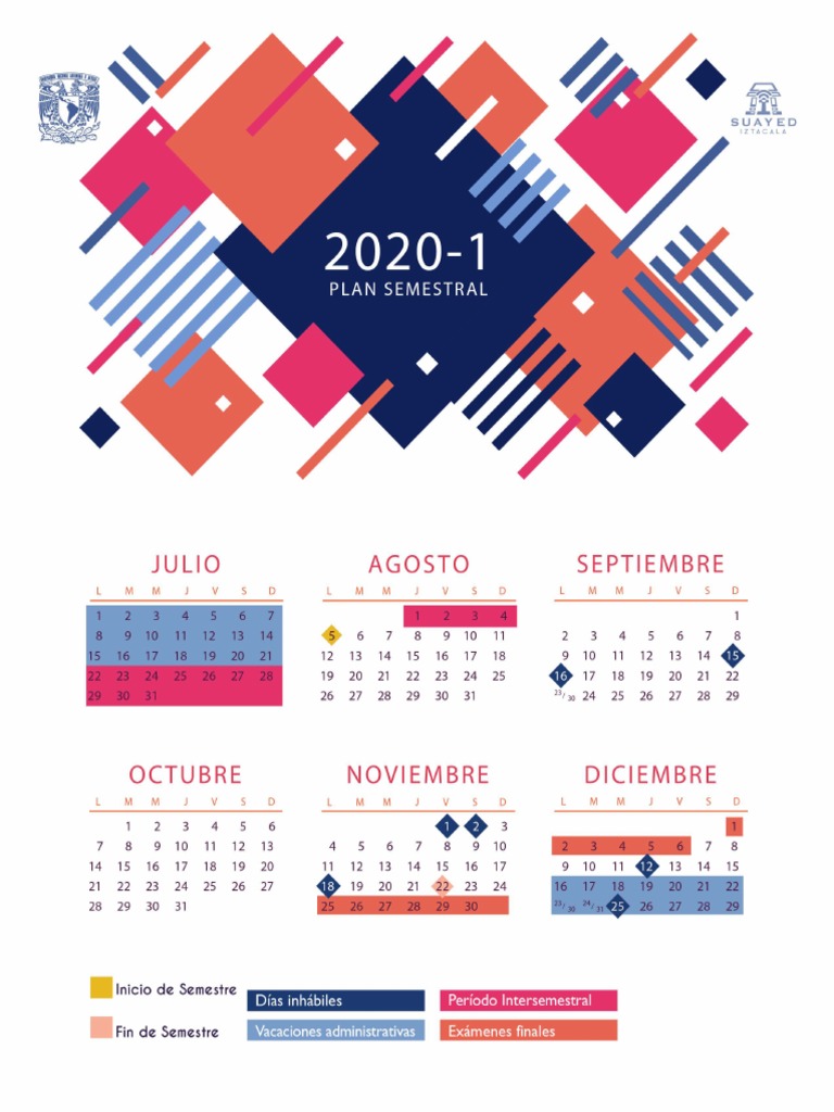 Calendario Anual Y Semestral Facultad De Estudios Superiores