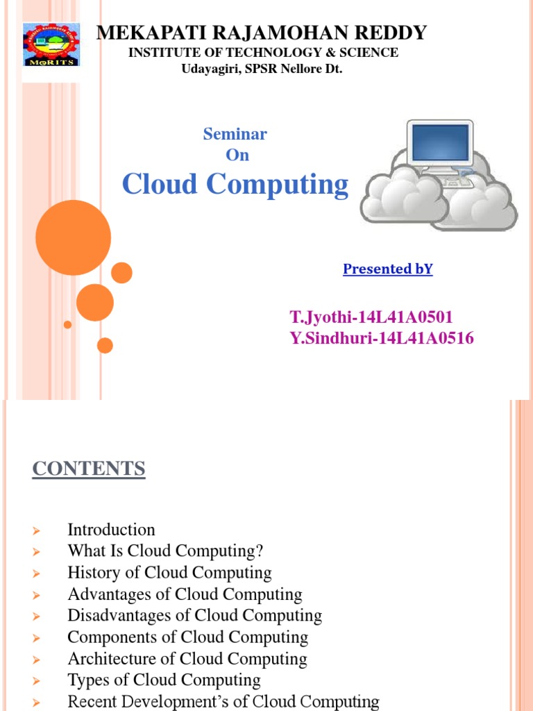 Cloud Computing Seminar Overview | PDF | Software As A Service | Cloud ...