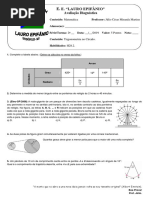 Avaliação de matemática