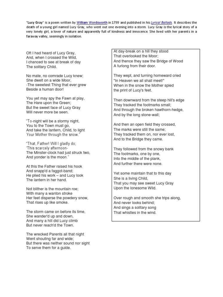 Lucy Gray Docx Poetry