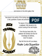 Star Wars Jedi Training Academy Certificate Free Printable Degree